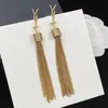 Clássico Stud Fashion Designer Dangle Chandelier Tassles Brincos para Senhora Mulheres Partido Amantes de Casamento Presente Jóias de Noivado para B2814