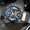 Curren Mens Watches Top Brand Luxury Chronograph Men Watch Leather Luxury Waterproof Sport Watch Men Male Clock Man Wristwatch J19222N