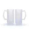 Tassen Top Qualität Klar Milchglas Bierkrug 16 Unzen Sublimation Blankodruck Kaffee Teetasse