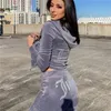 Juicy Tracksuit Women Designer outfit mode Tvåverk set casual kvinnor set xs track kostym couture juciy coture tröjor 2023 nya kvinnor sammet för hoodie byxor 914