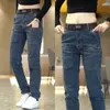 Mäns jeans Autumn Winter Kpop Fashion Style harajuku alla matchar byxor Lossa Slim Fit Casual Ben Pants Solid Spring Pockets