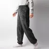 Herrbyxor 2023 Autumn Winter Men tjocka varm flanell pajama mjuk casual elastisk midja dragskonflotta sömnbottnar hemkläder man