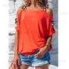 Women's T-Shirt Trendy Hollow Short Sleeve Leisure Cozy Womens Plus Size Lady T-Shirt Solid Color Pullover All-Match Summer Raglan Sleeve T231204