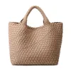 Evening Bags Handmade Woven Shoulder Bag for Women Vegan Leather Tote Bag Large Beach Travel Handbags and Purses Designer Basket B189C