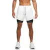 Herenshorts 20232-in-1 Corduroy broek voor gym fitness en bodybuilding sneldrogend crossfit zomer trainingskleding