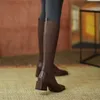 Stivali calzino stivale alto al ginocchio per le donne caldo Chelsea Botas inverno sexy tacchi pompe piattaforma y Go 231204