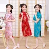 Ethnic Clothing Children's Cheongsam Summer Autumn Retro Princess Dress Chinese Traditional Little Girl Baby