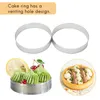 Bakeware Tools 10Pcs Circular Tart Rings With Holes Stainless Steel Fruit Pie Quiches Cake Mousse Mold Kitchen Baking Mould 10cm