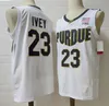 23 Jaden Ivey 15 Zach Edey Boilermakers Basketball Jerseys White Black Mens Jersey