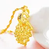 Collana con ciondolo a forma di pavone, collana con ciondolo da donna, in oro giallo 18 carati, bellissimo regalo, goccia 315h