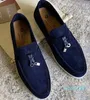 shoes Summer Charms embellished Walk suede loafers Navy Genuine leather casual slip on flats women Designers flat Dress shoe factory footwear 35-47