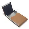 Titulaires de cartes Porte-affaires en cuir PU avec boucle magnétique Slim Pocket Nom en acier inoxydable ID Case