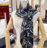 High Quality Twill Real Silk ScarvesLetter Printing Flower Pattern Black White Square Scarf Women Summer Beach Headband Fashion Accessories
