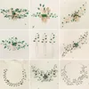 Huvudbonad hår tillbehör eFily Vitnage Green Rhinestone Wedding Hair Accessories Crystal Bridal Hair Comb Clip Headpiece Jewelry Bride Hair Ornament Gift 231204