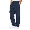 Pantaloni da uomo Casual Cargo Loose Fit Coulisse Vita elastica Jogging Pantaloni sportivi Pantaloni sportivi con tasche Primavera Autunno