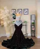 Robe de bal à paillettes vert émeraude scintillantes pour femmes africaines, col transparent, asymétrique épaule dénudée, diamant, robes d'anniversaire noires pour filles, 2024