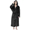 Men's Sleepwear Autumn Winter Pajamas Soft Plush Hooded Bathrobe Cozy Stylish Nightgown For