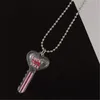 Pendant Necklaces Simple Trend Resin Heart-Shaped Lock Key Necklace Silver Color Clavicle Chain Couples Nightclub Hip Hop Jewelry