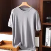 Men's T Shirts High Qualtity Oversized Cashmere Knitted O-neck T-shirt For Men Short Sleeve Tee Solid Color Trend Leisure Thin Style