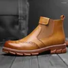 Boots Luxury Leather Men's Brand Designer Italy Breattable Casual Outdoor Men Business Elegant Office Work Shoes
