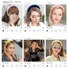 Headwear Hair Accessories Fashion Female Bezel Padded Headband Velvet for Women Solid Thick Hair Hoop Wide Side Tuan Haiand Hair Accessories Headwear Q231204