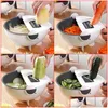 Fruit Vegetable Tools Mtifunctional Grater Carrot Cutter Potato Slicer Mandoline With Storage Drain Basket For Vegetables Drop Deliver Dhwbp