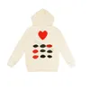 High quality Designer Cdgs Classic Hoodie Fashion Play little Red Peach Heart Printed Mens And Womens Hooded zipper Sweater Coat play hoodie s-3xl