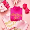 Party Favor 6/10/12 Set Birthday Squad Robes Spa för Girls Kimono Satin Child Favors Kids Pink