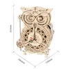 Diecast Model Robotime ROKR 3D Wooden Puzzle Owl Clock Model Building Kit Toys for Children Kids Boys LK503 231204