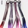 Hair Accessories Gradient Braid Gold Wire Colorful Headwear Loop High-temperature Silk Patch Children's Wig