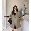 Women's Suits Brand Black Blazer Women Jacket Spring Autumn Long Sleeve Suit Korean Chic Loose Office Lady Clothing Coat Streetwear Buttons