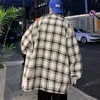 Men's Jackets Korean style coats for men and women spring and autumn plaid loose large coats handsome oversize jackets ins tops k pop clothes 231204