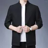 Men's Jackets Men Jacket Casual Slim Fit Stand Collar Suit With Zipper Cardigan Business Pockets For Spring Fall