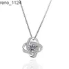 Haute qualité personnalisé classique personnalisé diamants 925 en argent sterling pour toujours amour noeud pendentif luxe délicat collier