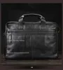 Valigette di alta classe di lusso da uomo in vera pelle valigette da ufficio borsa da lavoro uomo 15 "portatile con tracolla borsa nera 231204