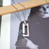 Tik Tok z tytanową stalową mężczyznami i kobietami moda prosty diamentowy prostokątny design naszyjnik