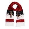 Scarves Tailor Smith 2piece Santa Claus Reindeer Christmas Scarf Winter Holiday Scarves Knitted Shawl Colorful Luminous Scarf 231204