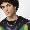 Farbige Zirkon-Spleiß-Herrenketten-Halskette, italienisches Design, Mode, Straßentrend-Armband, Accessoires293z