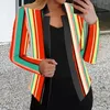 Kvinnors kostymer Lätt att ta på sig Take Off Women Coat Chic ColorBlock Lapel Versatile Autumn Winter Jacket för Casual Office Wear