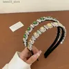 Meapwear Saç Aksesuarları Lüks Barok Full Elmas Head Bands Moda Saç Aksesuarları Kadınlar İçin Tren Parti Rhinestone Parlak Haiand Saç Band Kız Q231204