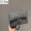 CC Sac Soirée Top Qualité Bandoulière Designer De Luxe Mode Épaule Femmes Sacs À Main En Cuir Embrayage avec Badge Argent Diamante C188x