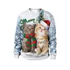 Heren Truien Unisex Lelijke Kerst Print Trui Vorm Voor Mannen Vrouwen 3D Grappige Hoodies Herfst Winter Jumpers Tops