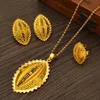 Ethiopian Gold Color Pendant Necklaces Earrings Ring Habesha Eritrean Wedding Jewelry Sets240V