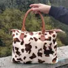 Sacs de voyage en peau de vache entière Sacs polochons léopard Fannal Sacs de sport de week-end imprimés de vache personnalisés DOM-1081405294h