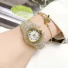Damer Luxury Diamond Custom Quartz Watches Women Armband Wristwatch