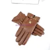 Women's Stylish thermal gloves winter leather gloves Plush touch screen sheepskin for cycling with warm insulated sheepskin fingertip gloves