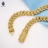 Fashion Jewelry Wholesale Price 10Mm Cz Hip Hop Necklace Bracelet Gold Plated Sier Cuban Link Chain