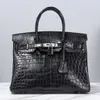 BK – sac à main en cuir de Crocodile véritable pour femmes, grand fourre-tout de luxe à boucle, sacs à bandoulière, 2024