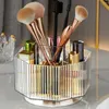 Pochettes à bijoux, organisateur de maquillage rotatif à 360 °, porte-brosse rotatif avec 5 fentes, vitrine de cosmétiques, soins de la peau Trar (transparent)