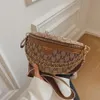 Pochete estampada com letras xadrez, pochete para mulheres, corrente da moda, bolsa de cintura feminina, alça larga, bolsa crossbody 214i